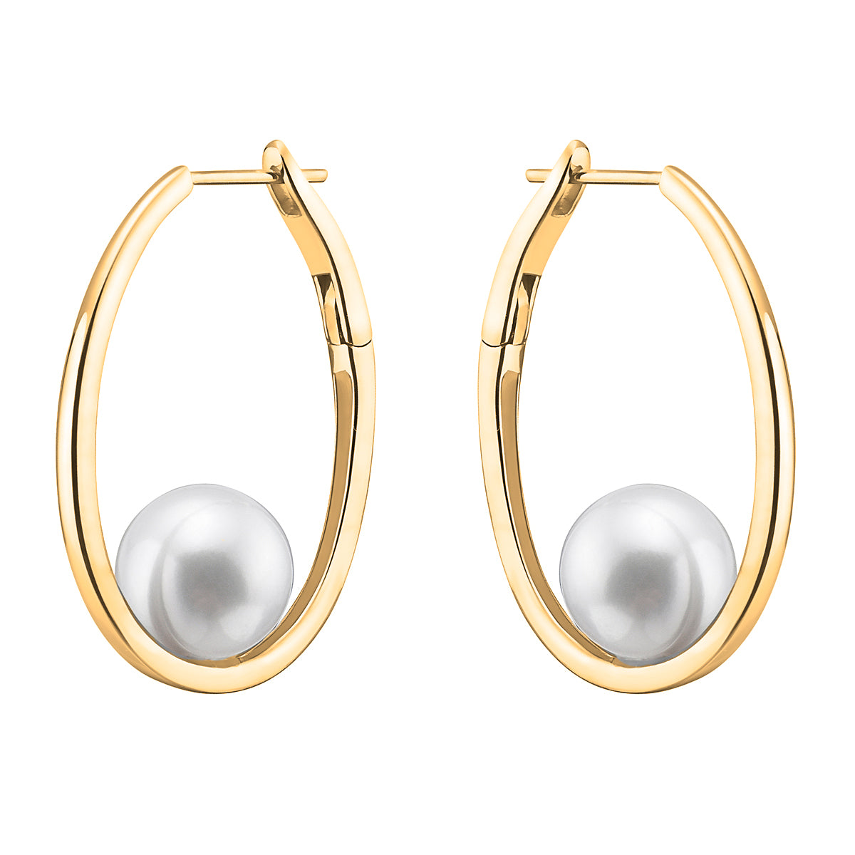 14K Yellow Gold Freshwater Pearl Earrings, 10-11mm