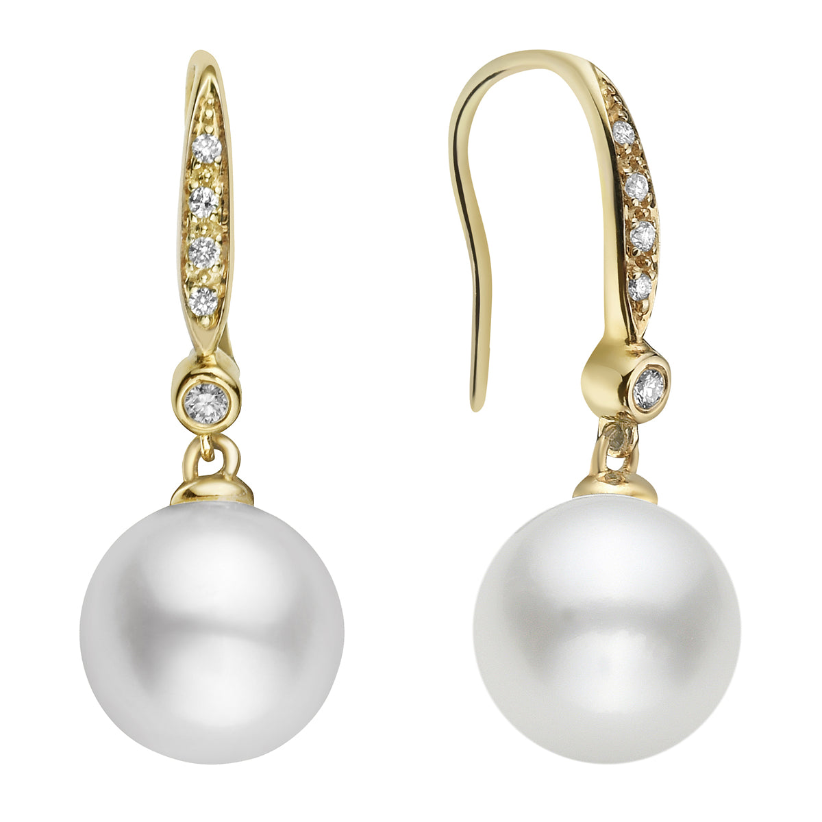 14KY Freshwater Pearl Earrings, 9-10mm