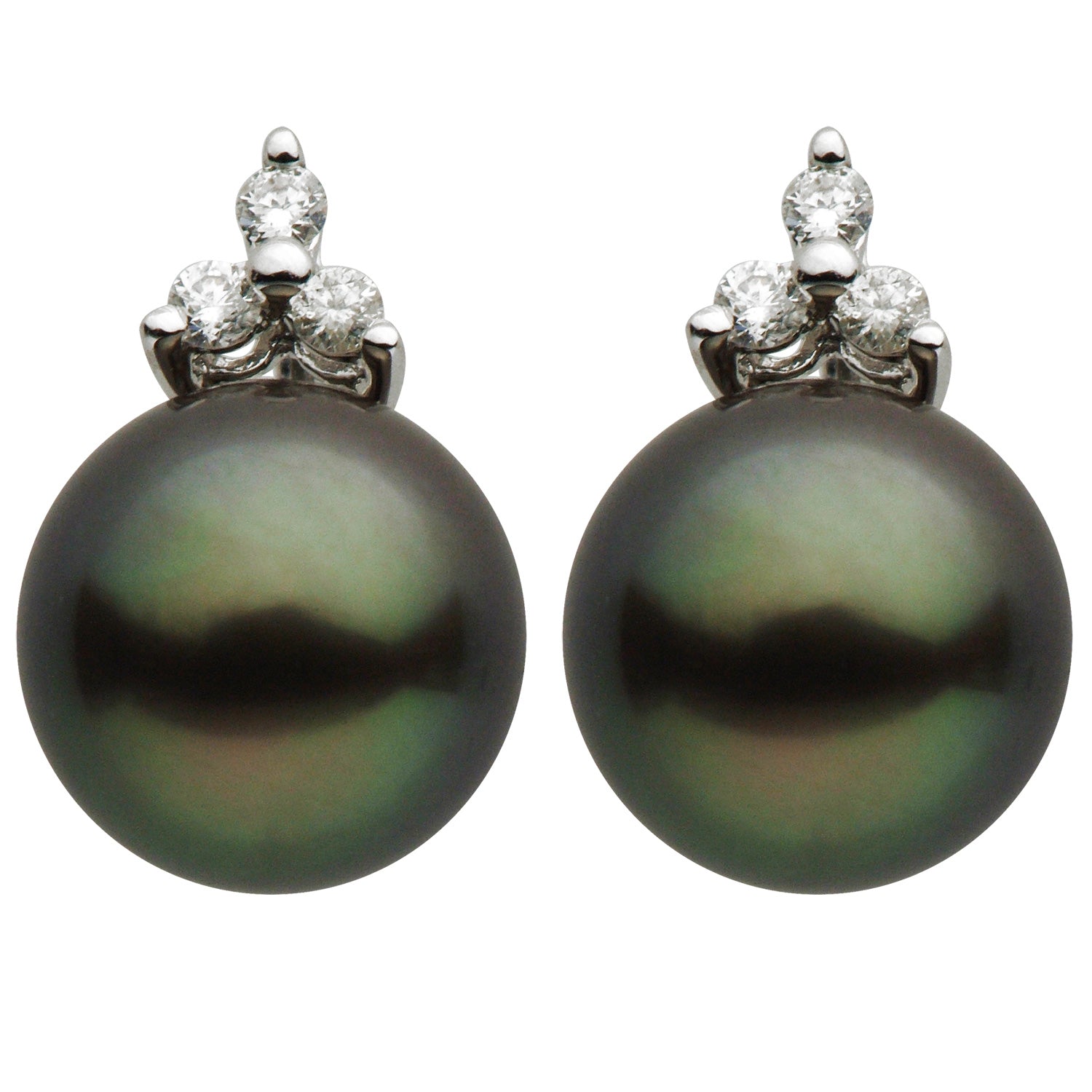 14KW Tahitian Pearl Earrings, 9-10mm