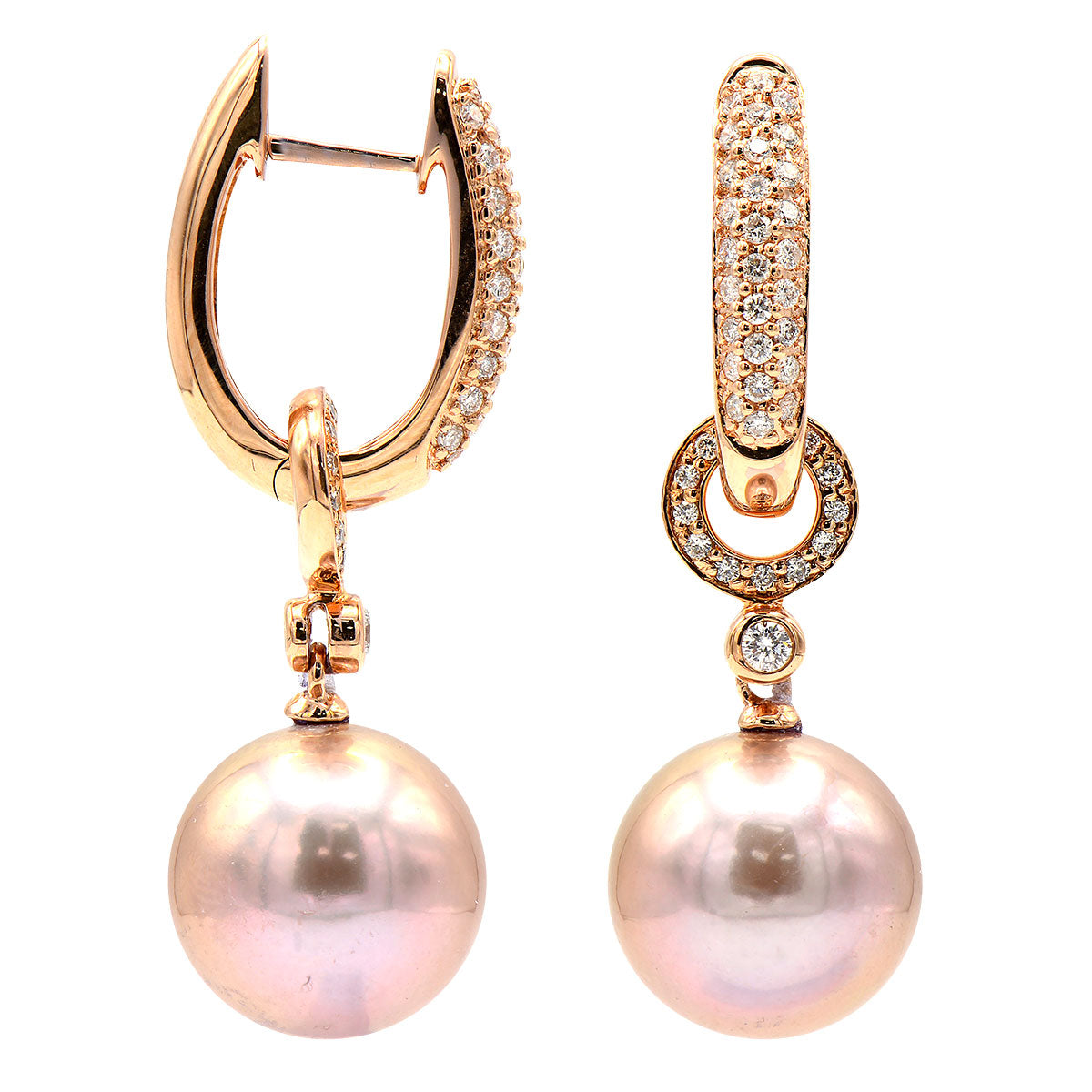 18KR Freshwater Pearl Earrings, 11-12mm