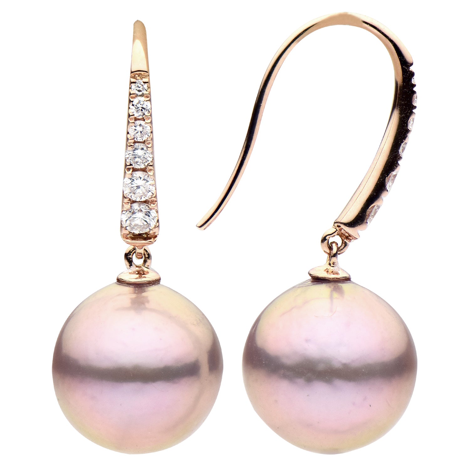 14KR Freshwater Pearl Earrings, 11-12mm