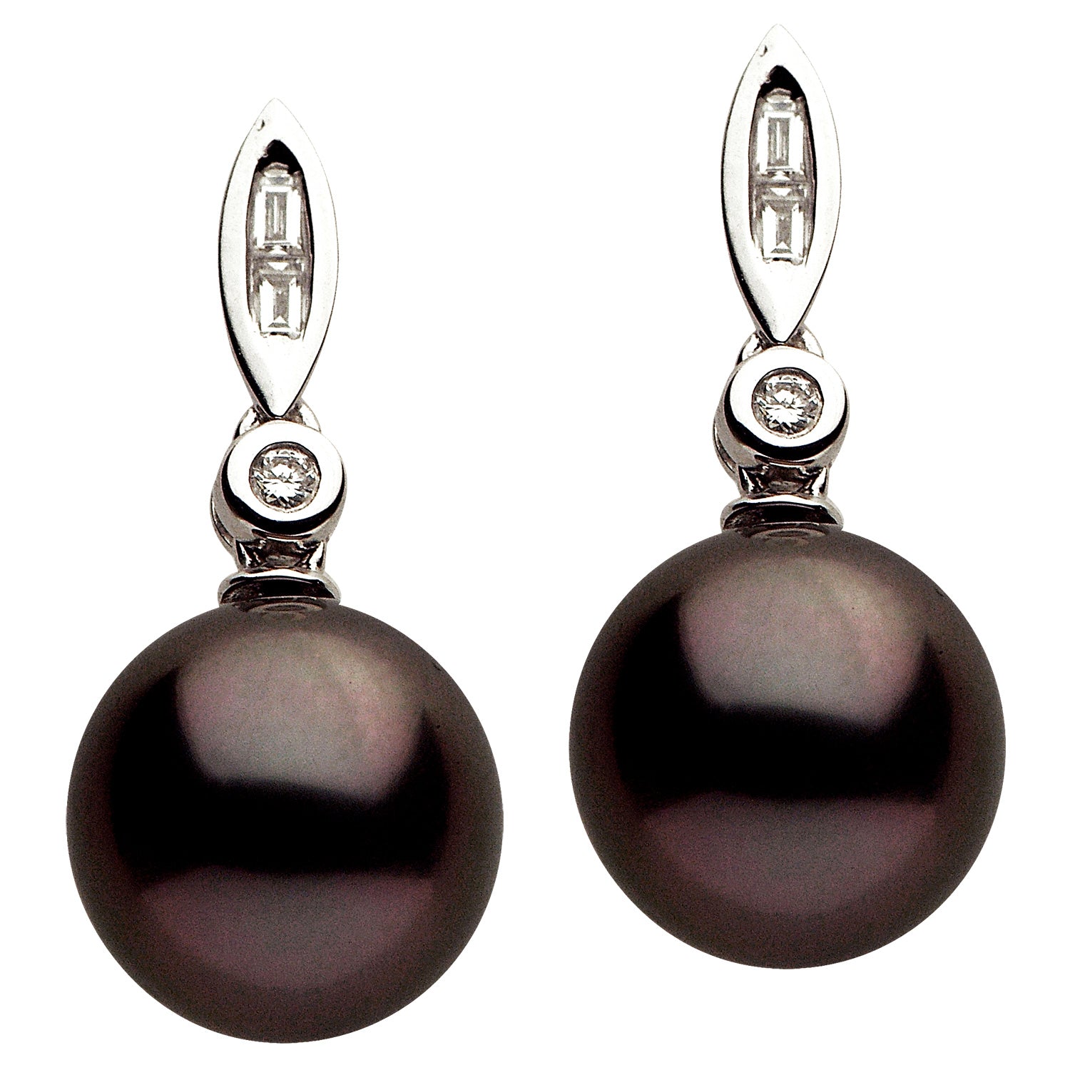 14KW Tahitian Pearl Earrings, 10-11mm