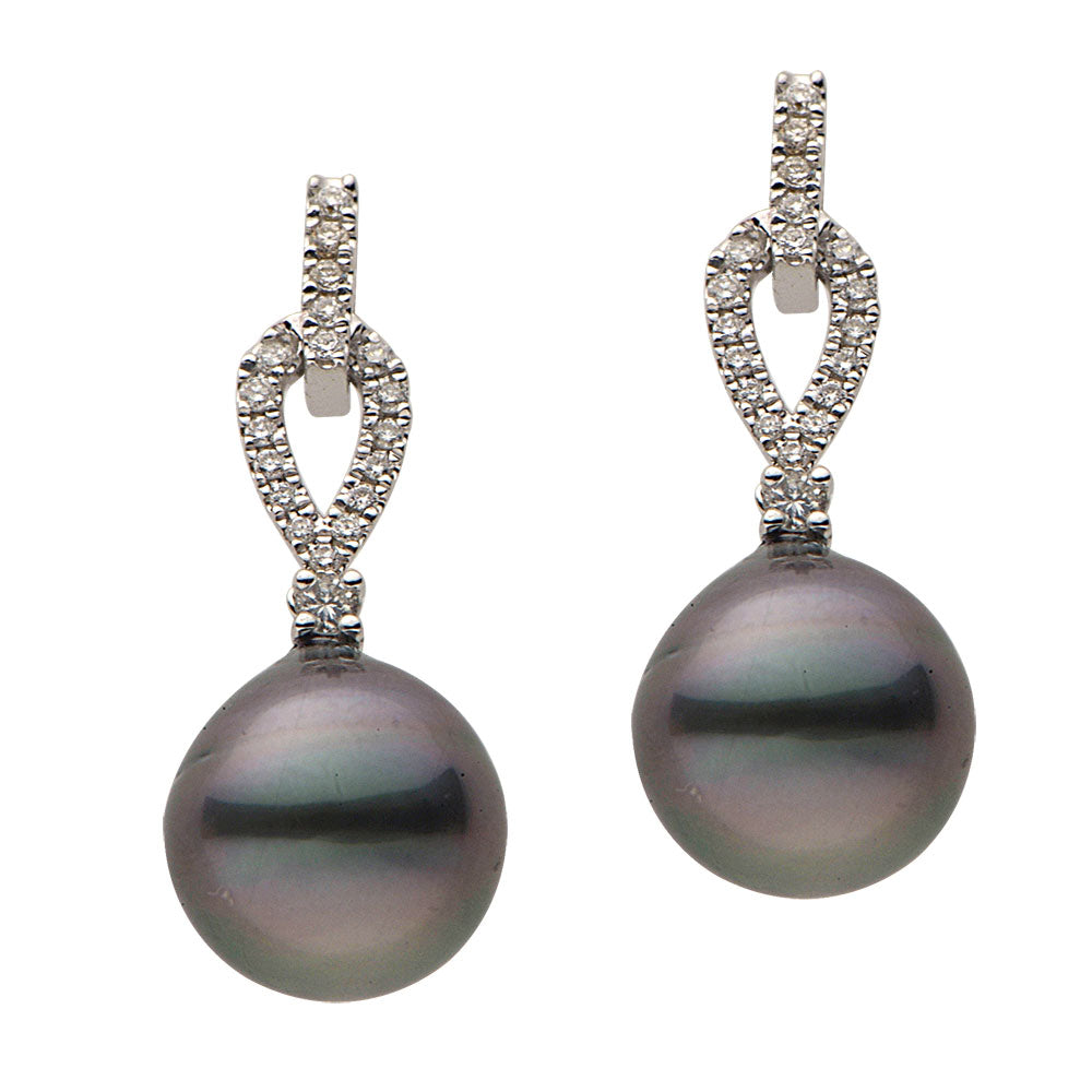 14KW Tahitian Pearl Earrings, 10-11mm