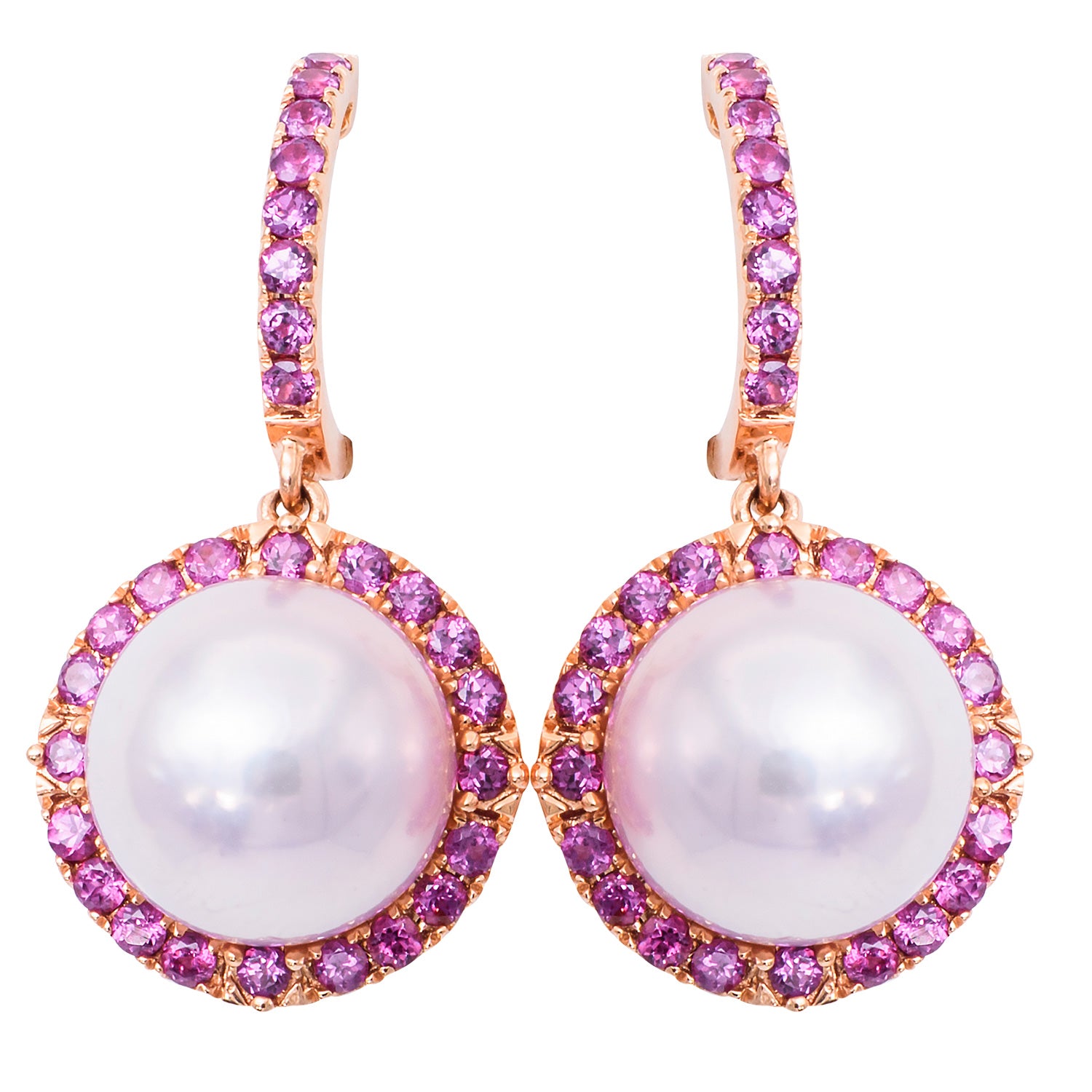18KR Freshwater Pearl Earrings, 11-12mm