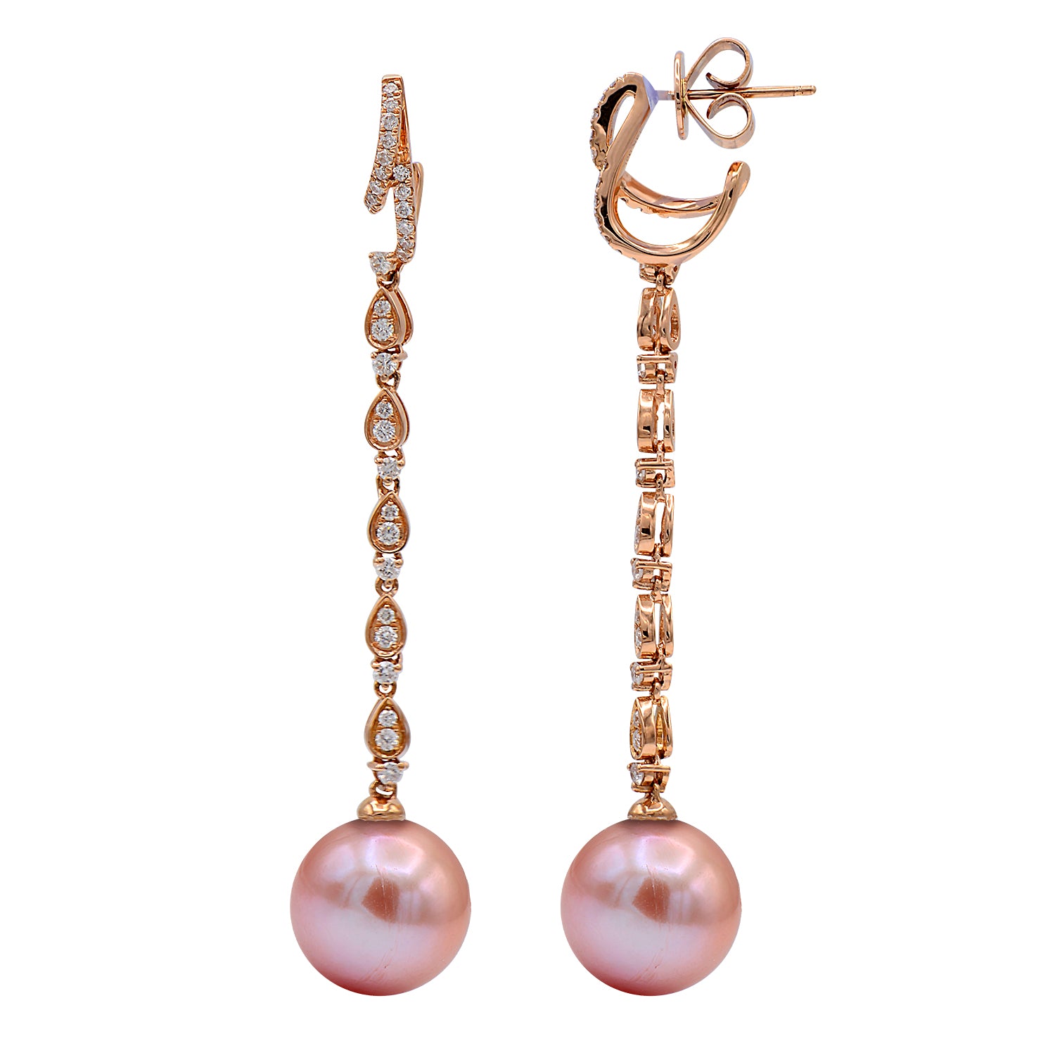 18KR Freshwater Pearl Earrings, 11-12mm