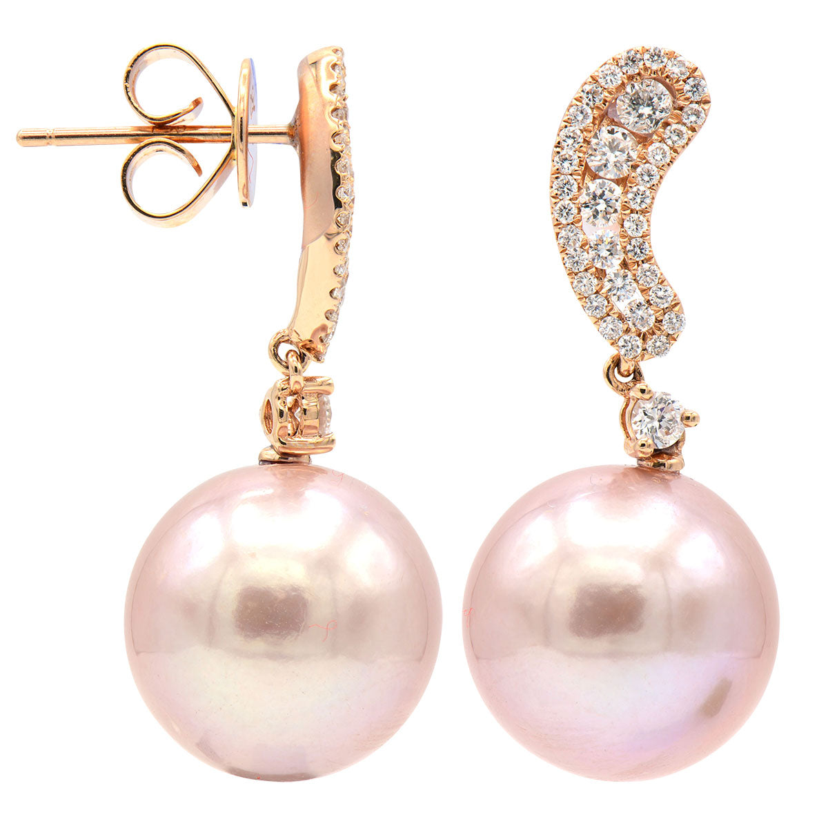 E012577R-F - 18KR/2.7G PFW Earring 8RD-0.31CT 62RD-0.29CT 12-13mm