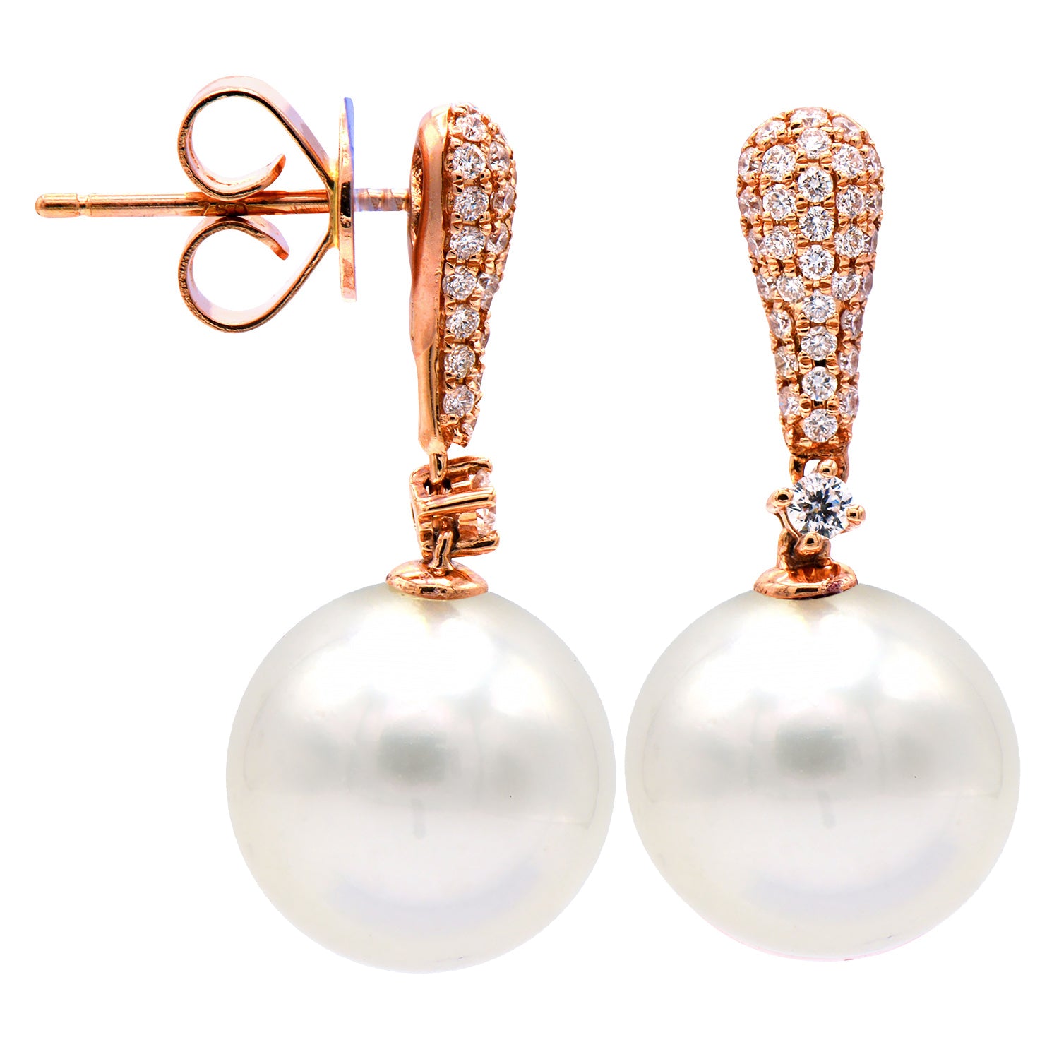 E012587R - 18KR/2.1G S.Sea Earrings 68RD-0.37CT 11-12mm