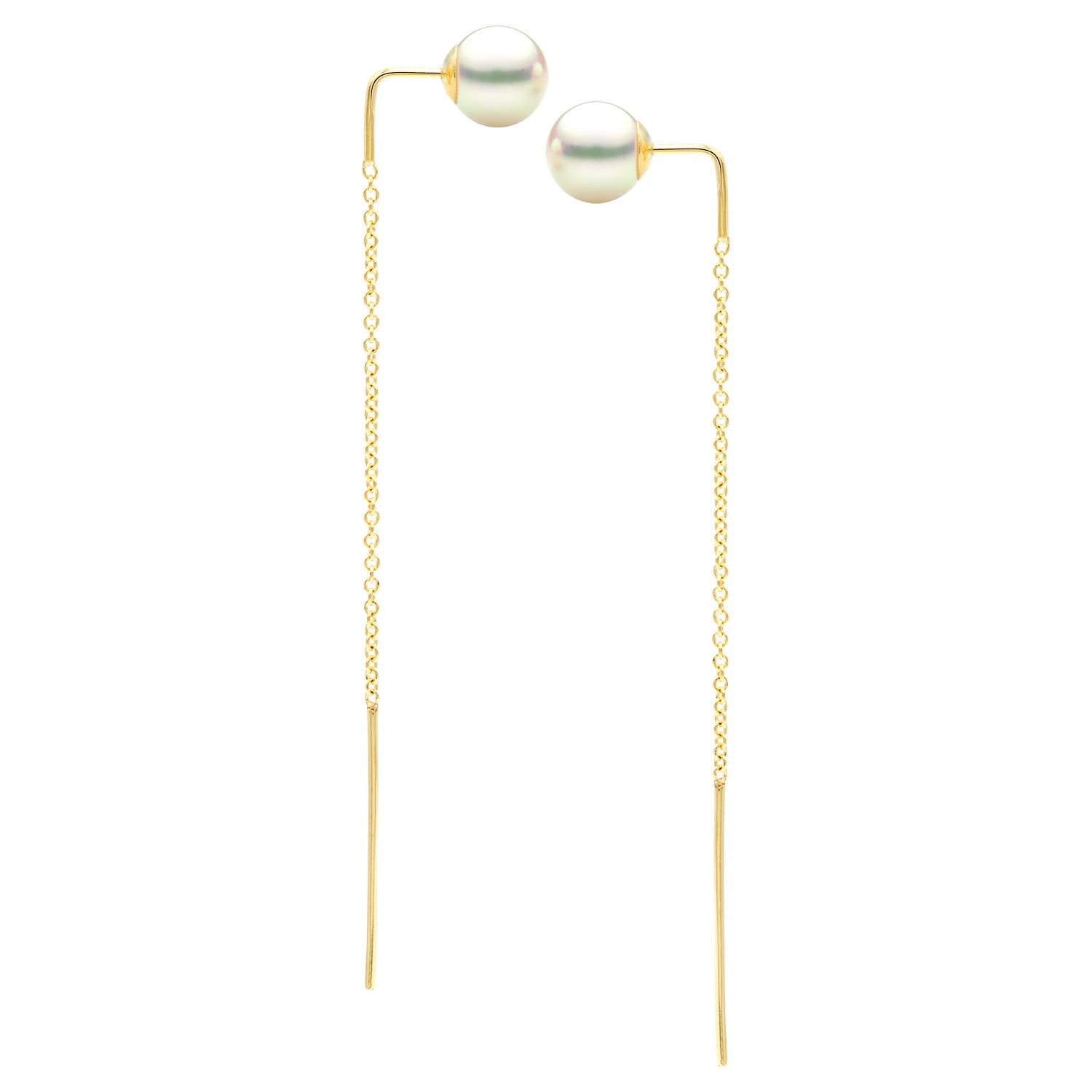 14K Yellow Gold Akoya Pearl Earrings, 8.50-9mm