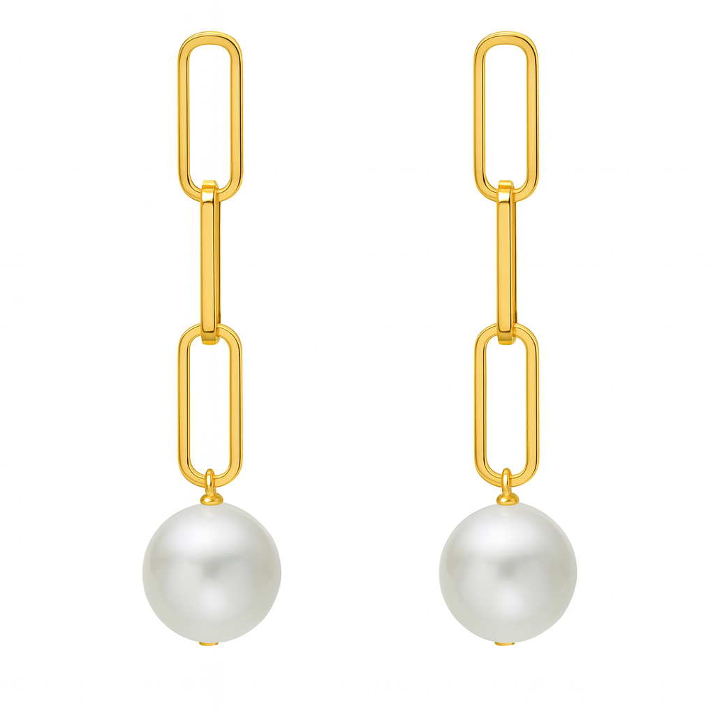 14K Yellow Gold Tahitian Pearl Earrings, 11-12mm