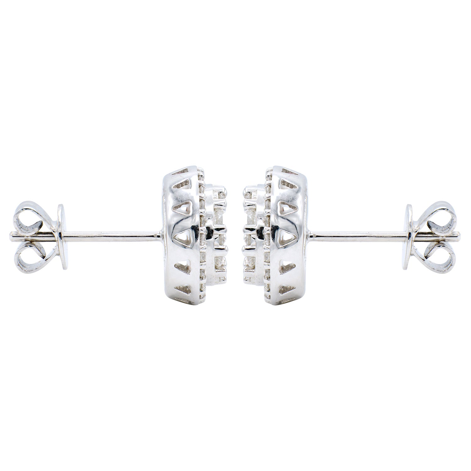 18K White Gold Diamond Stud Earrings, 0.77ct
