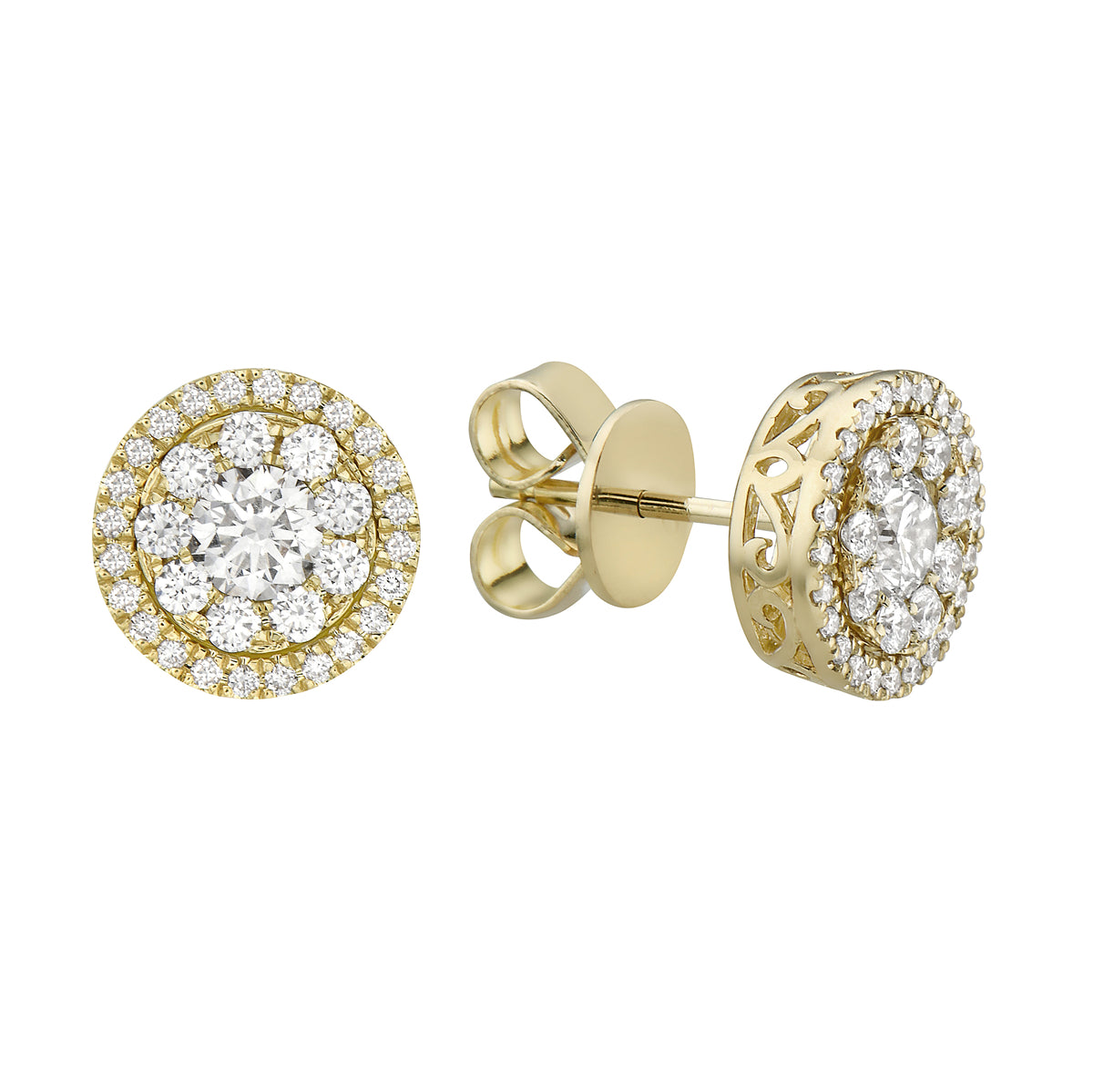 E053271Y - Earring 18KY/3.3G 66RD-0.45CT 2RD-0.40CT