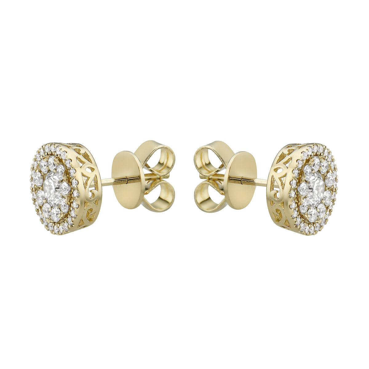 Earring 18KY/3.3G 66RD-0.45CT 2RD-0.40CT