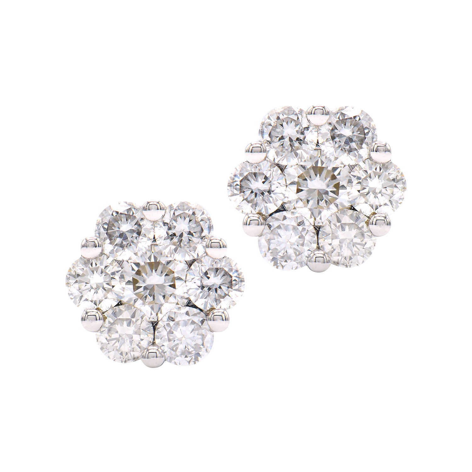 18K White Gold Diamond Stud Earrings, 0.56ct