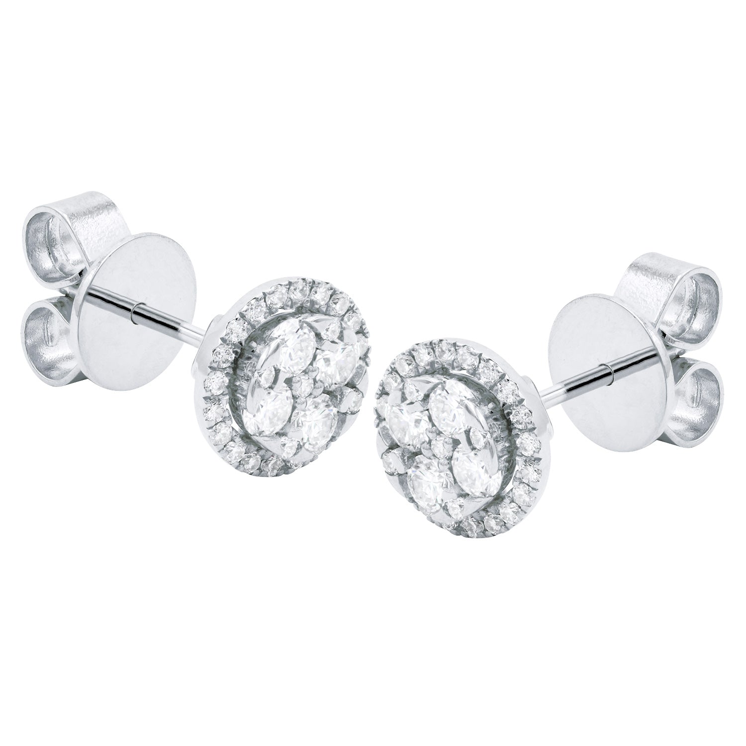 18K White Gold Diamond Stud Earrings, 0.54ct