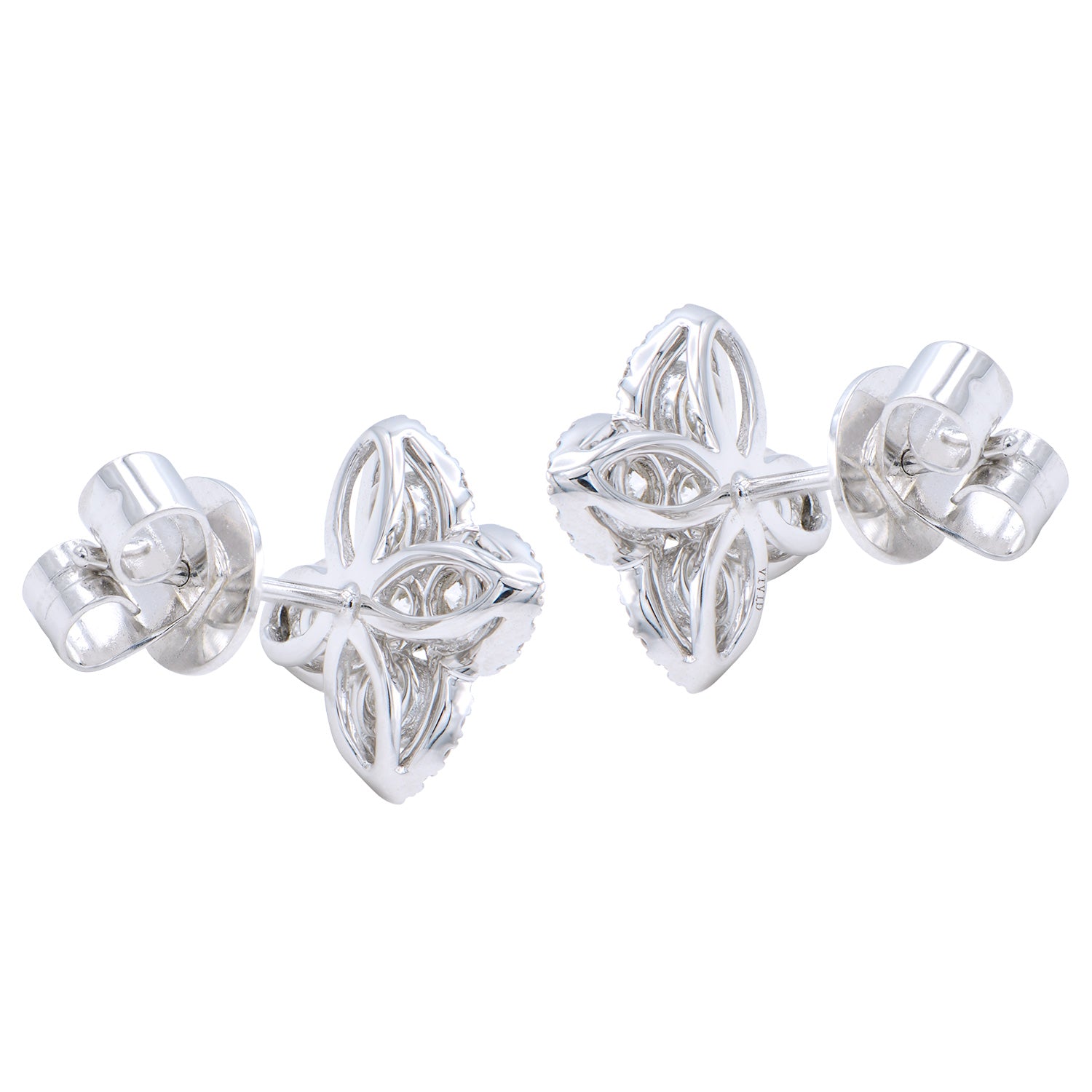 18K White Gold Diamond Stud Earrings, 0.95ct