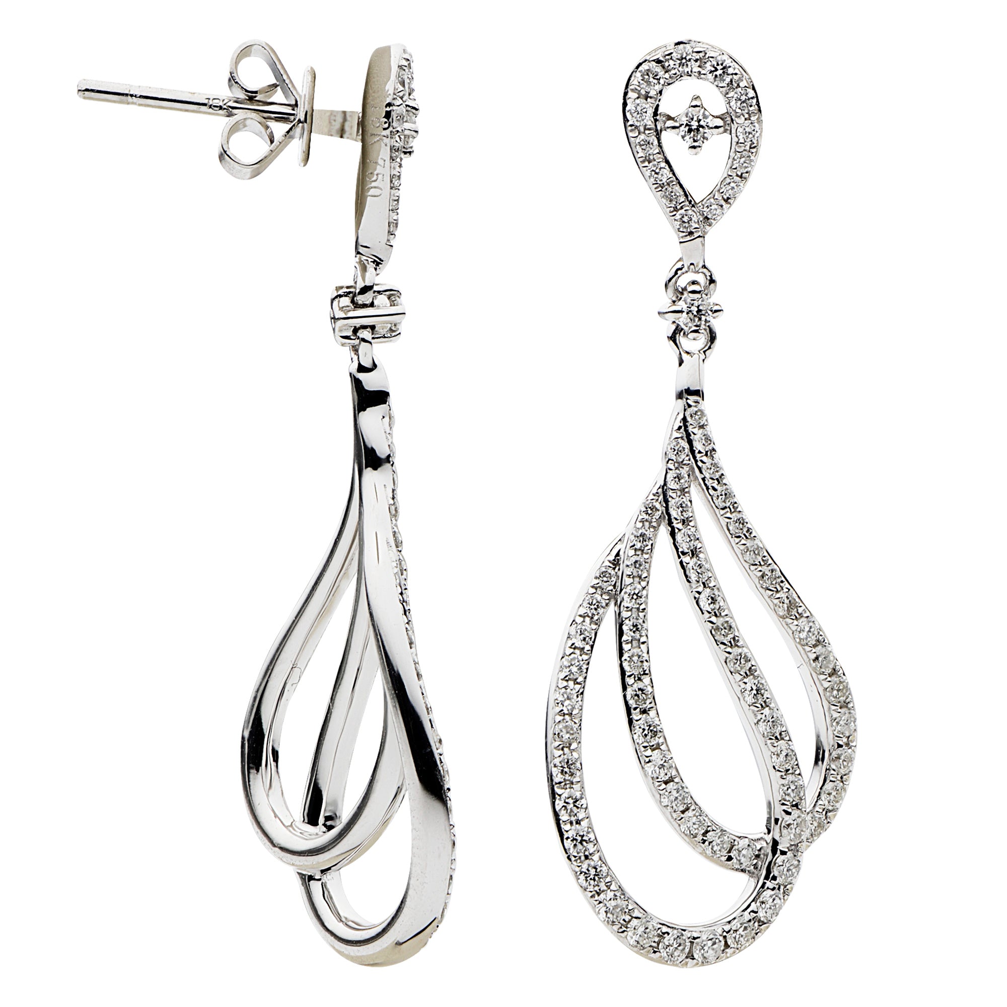18KW Diamond Hanging Earrings