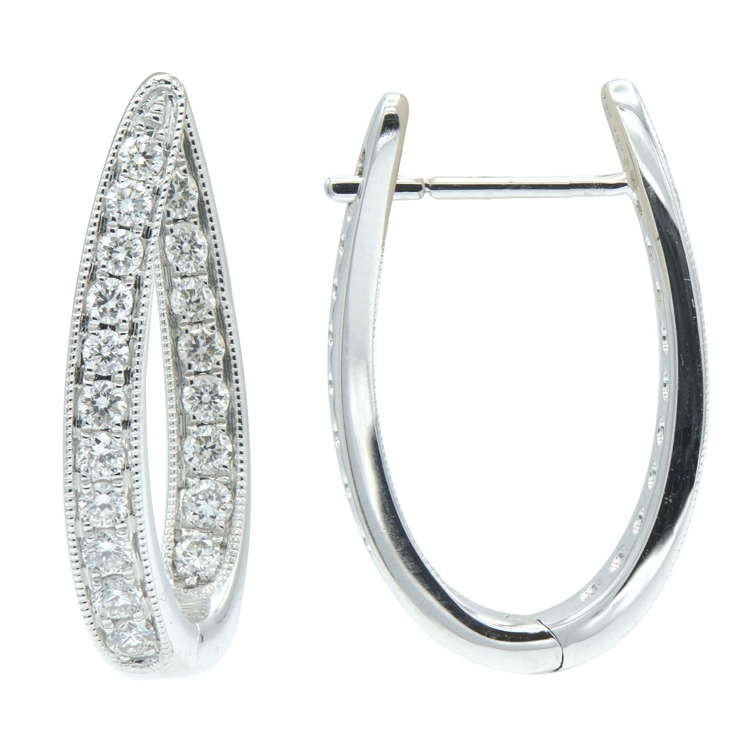 18KW Diamond Huggie Earrings