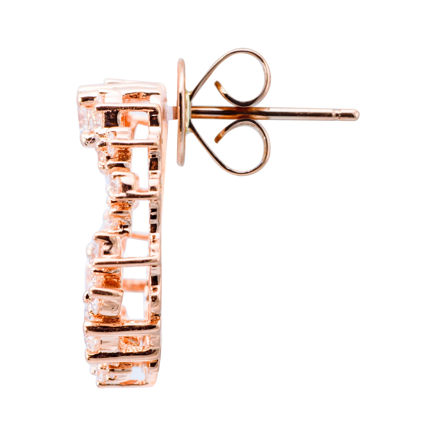 18K Rose Gold Diamond Stud Earrings, 1.39ct