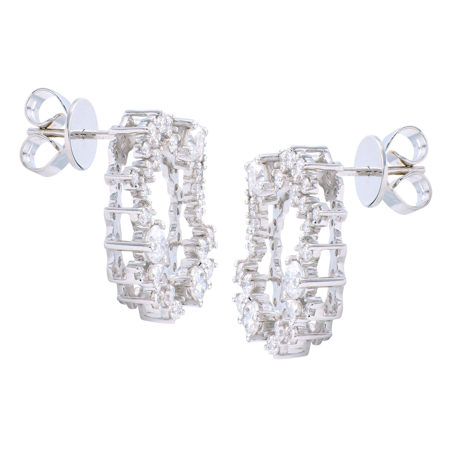 18K White Gold Diamond Stud Earrings, 1.39ct