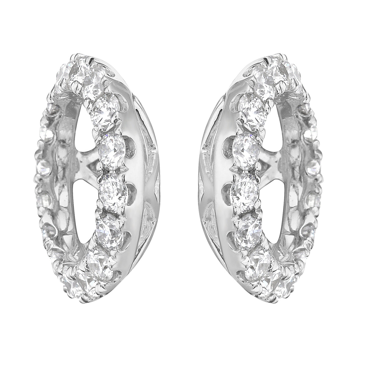 18K White Gold Diamond Earrings, 1.2ct