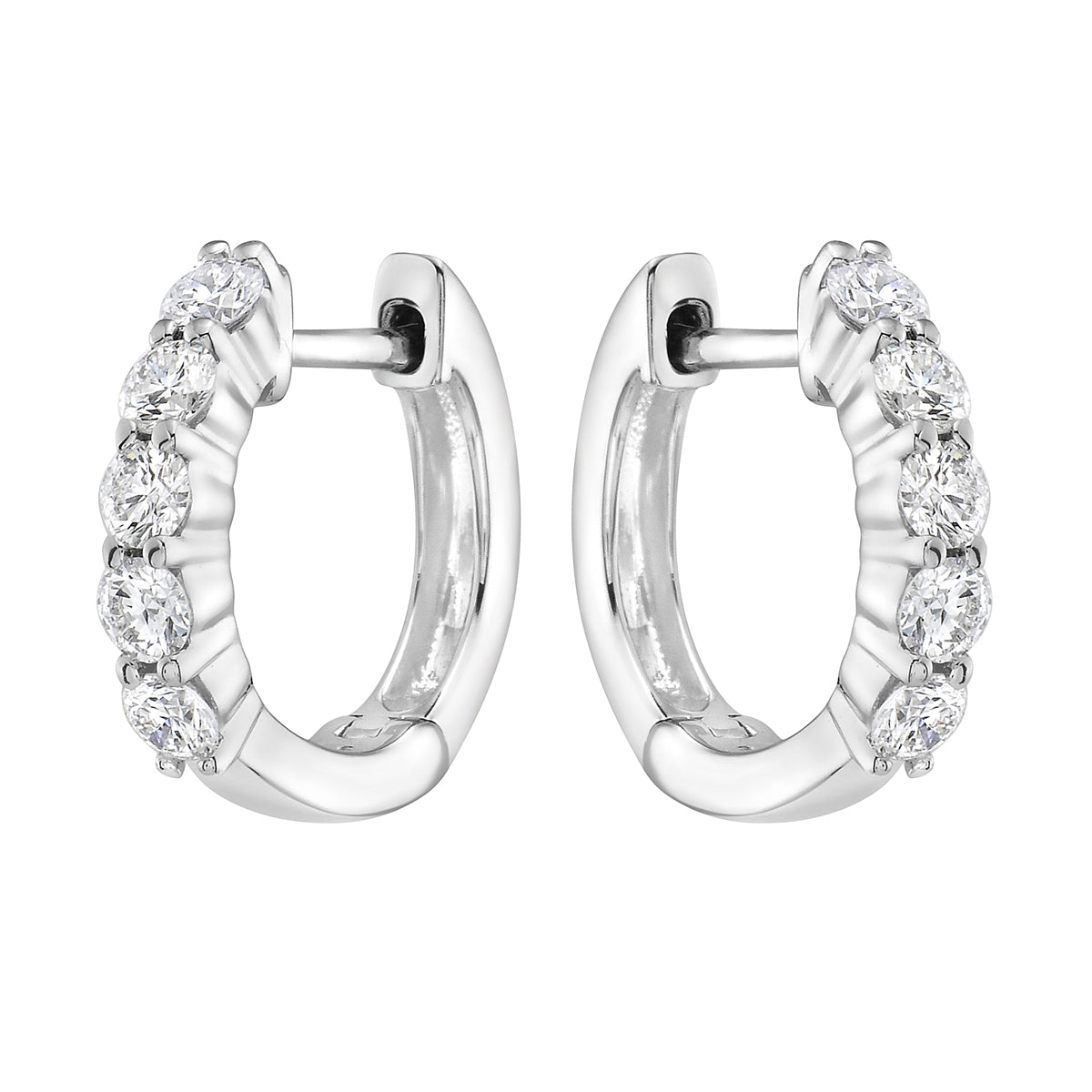 18K White Gold Diamond Earrings, 0.62ct