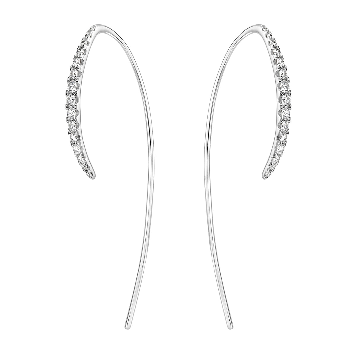 18K White Gold Diamond Earrings, 0.76ct