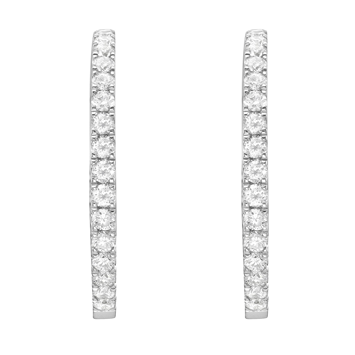 18K White Gold Diamond Earrings, 1.31ct