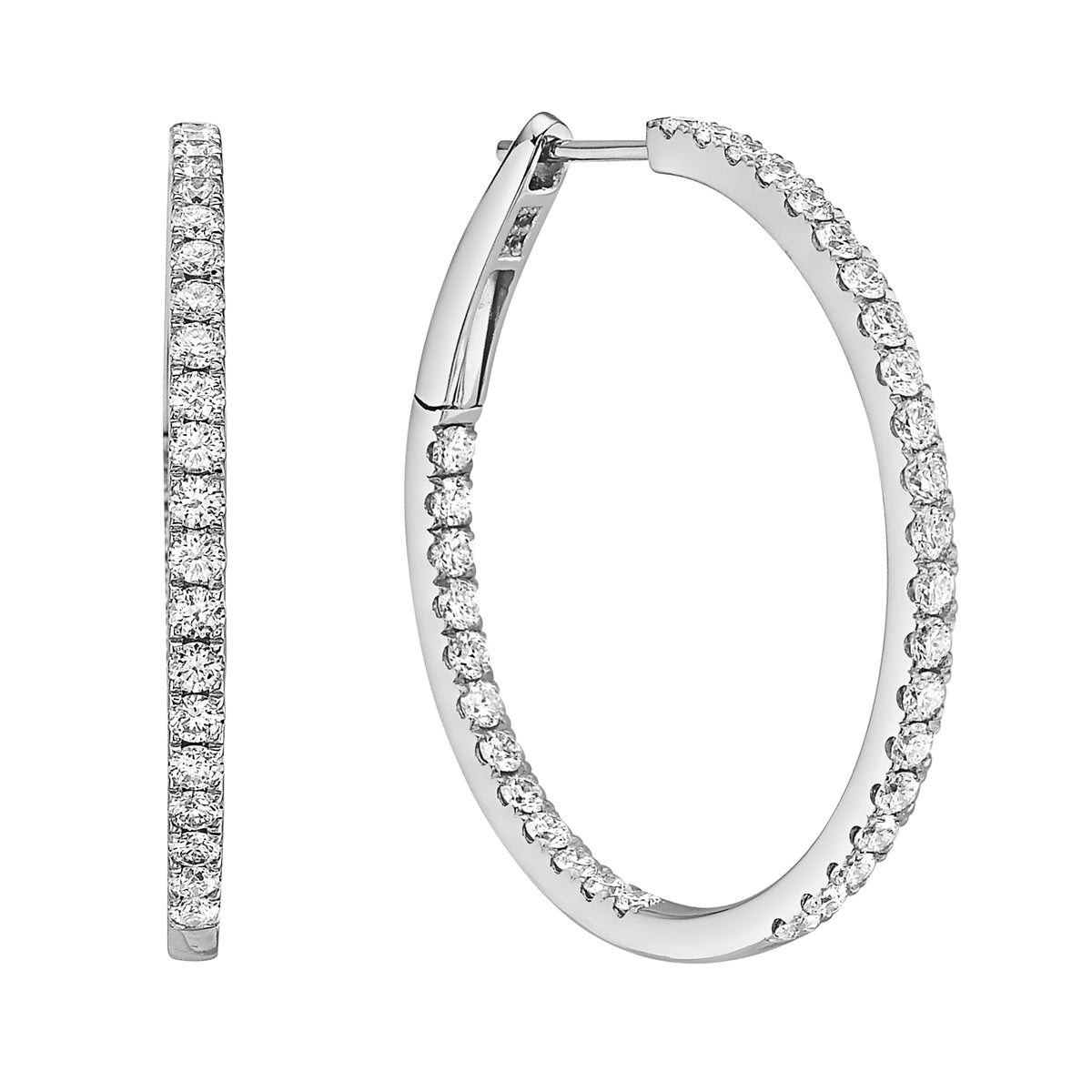 E054255S125 - Earrings 18KW/8.1G 70RD-1.76CT