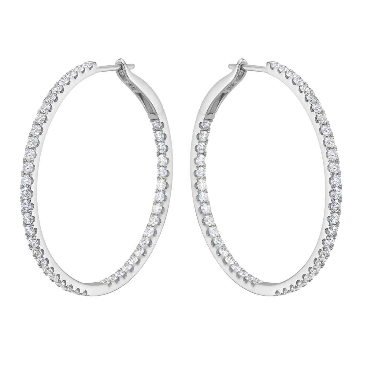 18K White Gold Diamond Earrings, 2.28ct