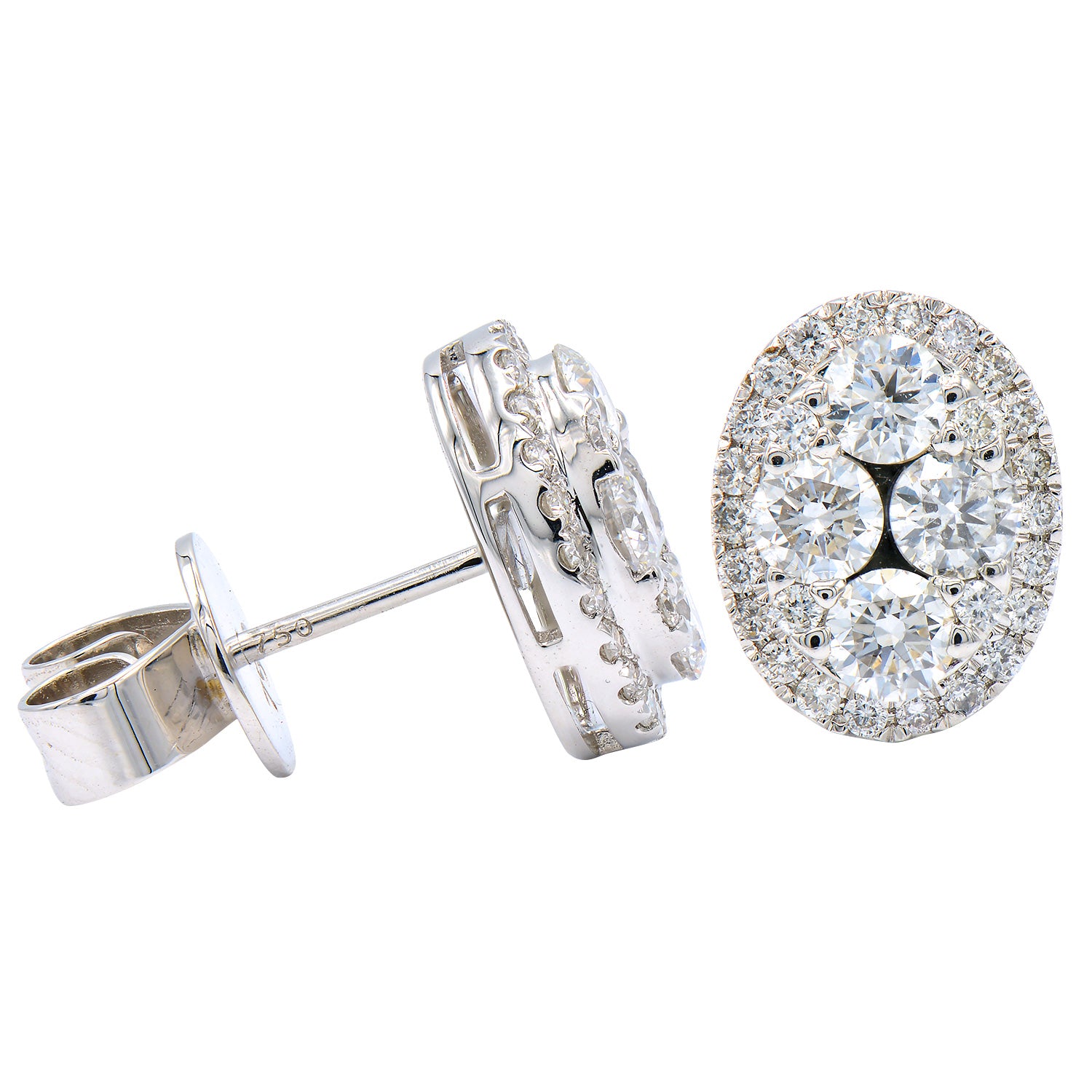 18KW Diamond Stud Earrings