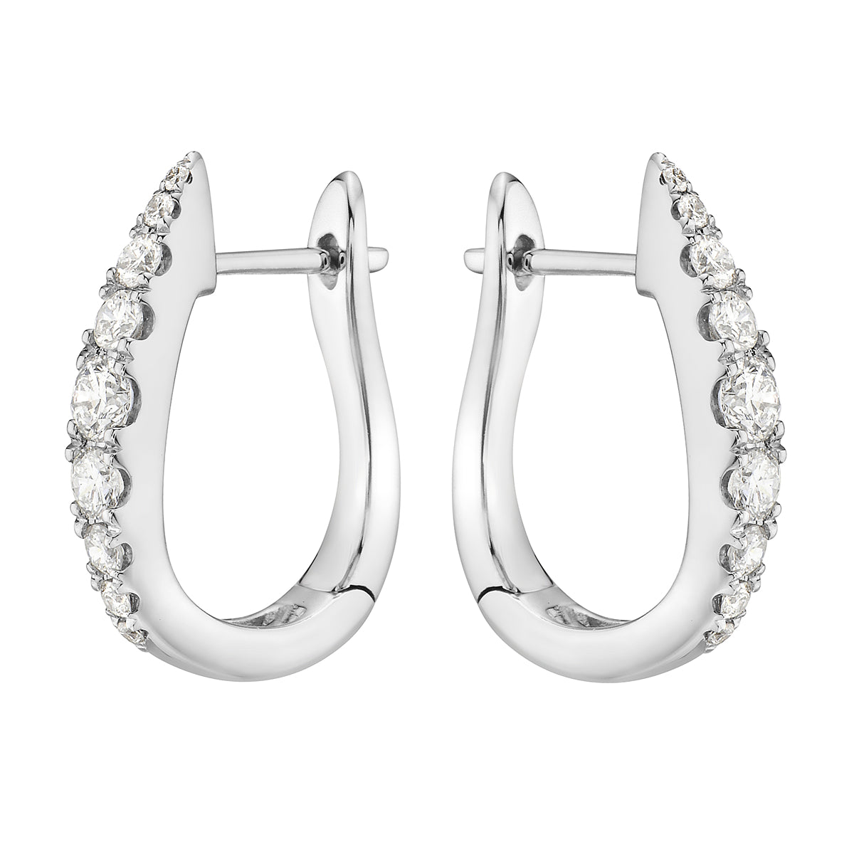 18K White Gold Diamond Hanging Earrings, 0.55ct