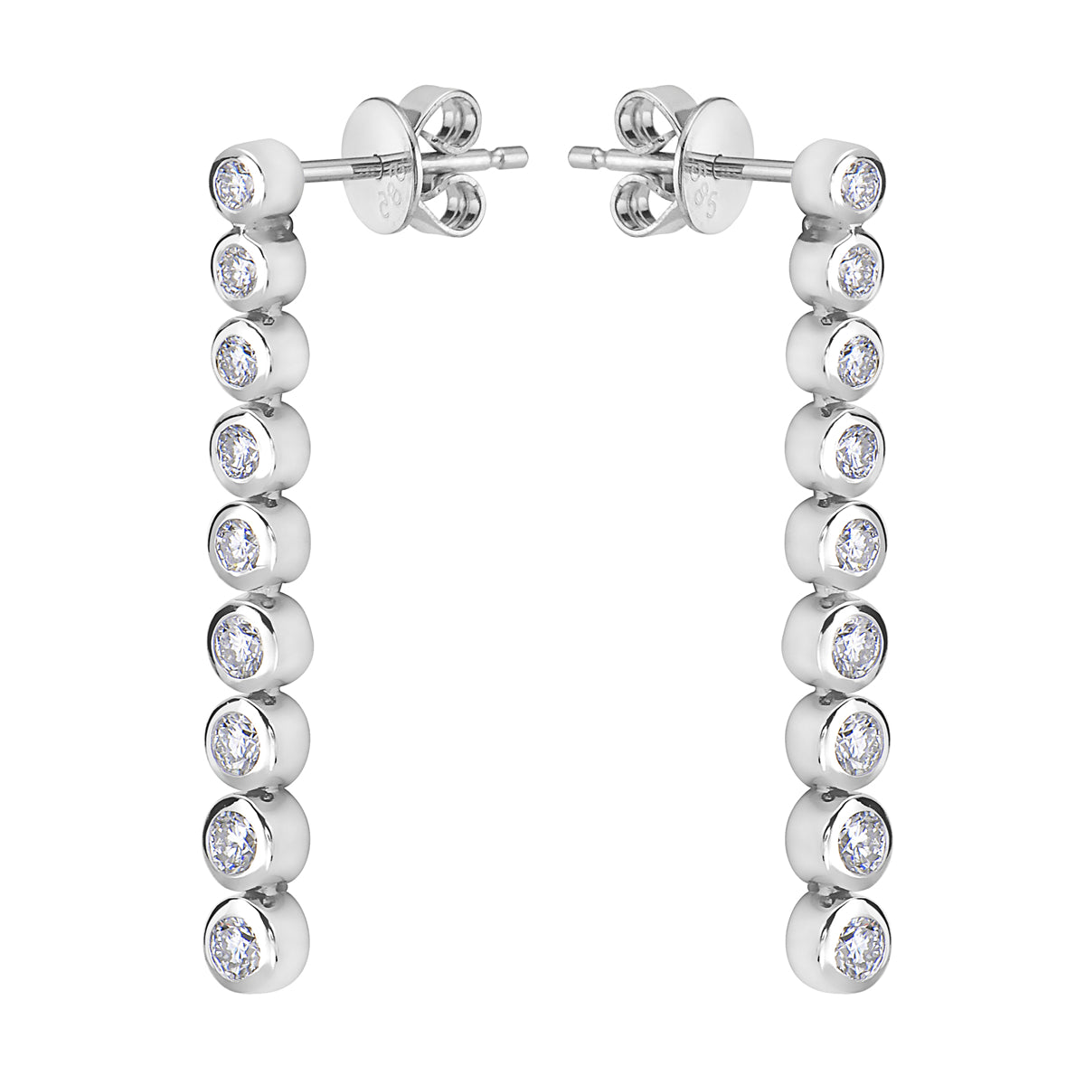 18K White Gold Diamond Earrings, 0.65ct