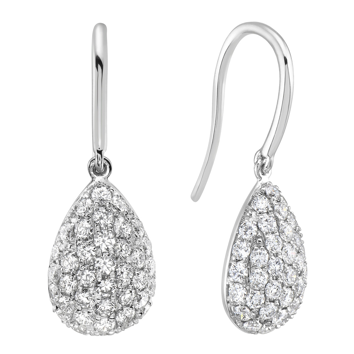 E054635 - Earring 18KW/3.3G 76RD-1.18CT