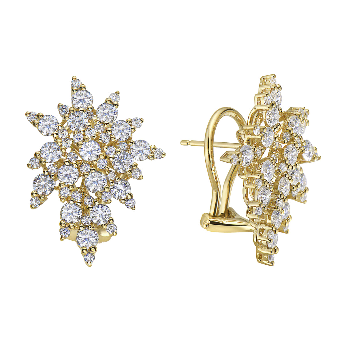 E054663Y - Earrings, 18KY/7.5G 32RD-2.63CT 64RD-0.65CT