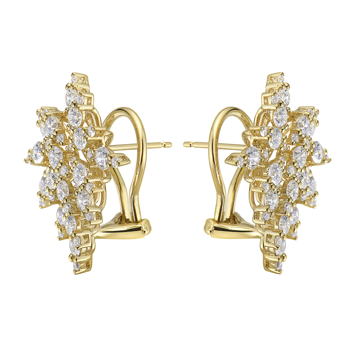 E054663Y - Earrings, 18KY/7.5G 32RD-2.63CT 64RD-0.65CT