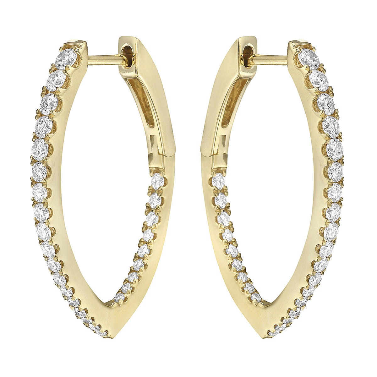 18K Yellow Gold Diamond Earrings, 0.65ct