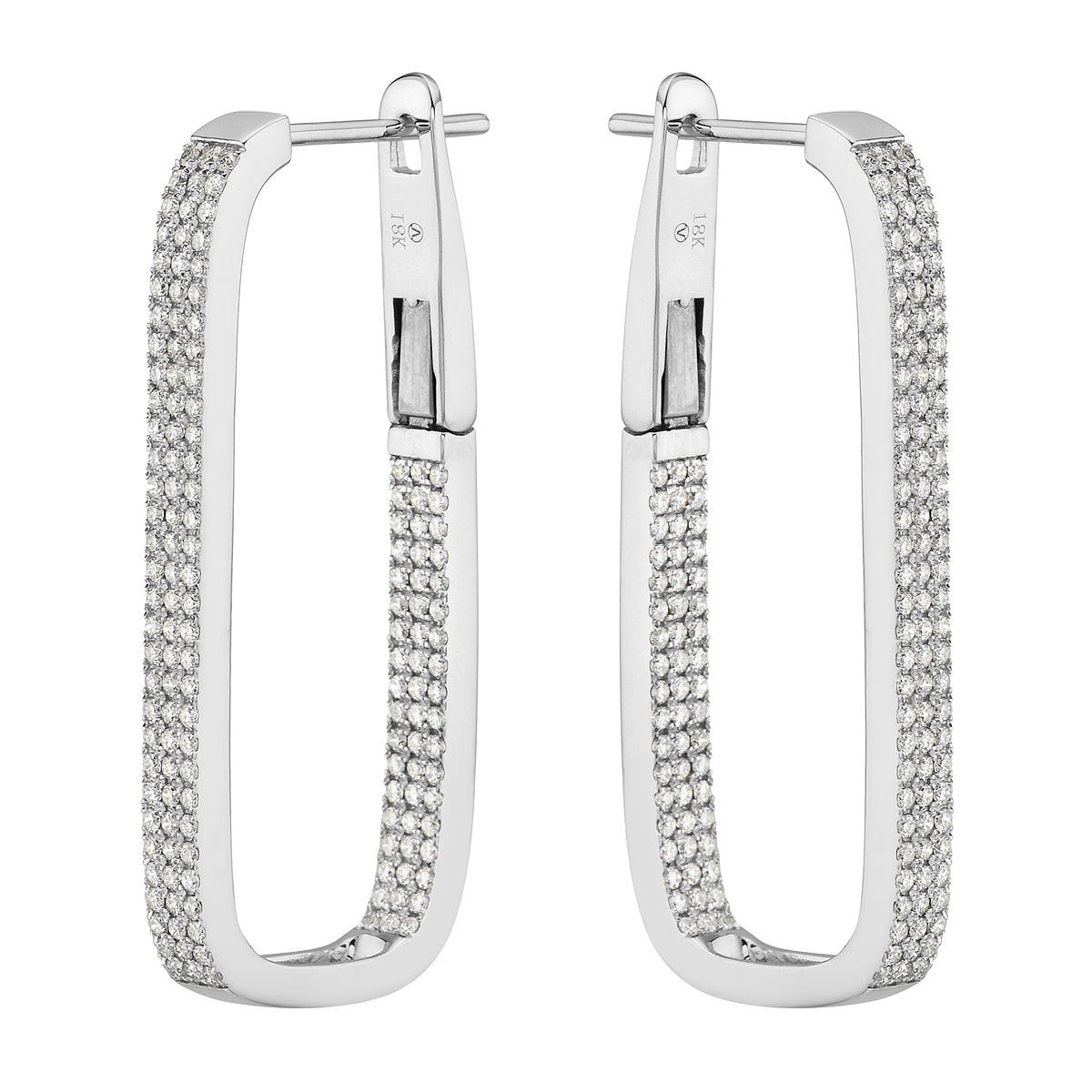 18K White Gold Diamond Earrings, 1.41ct