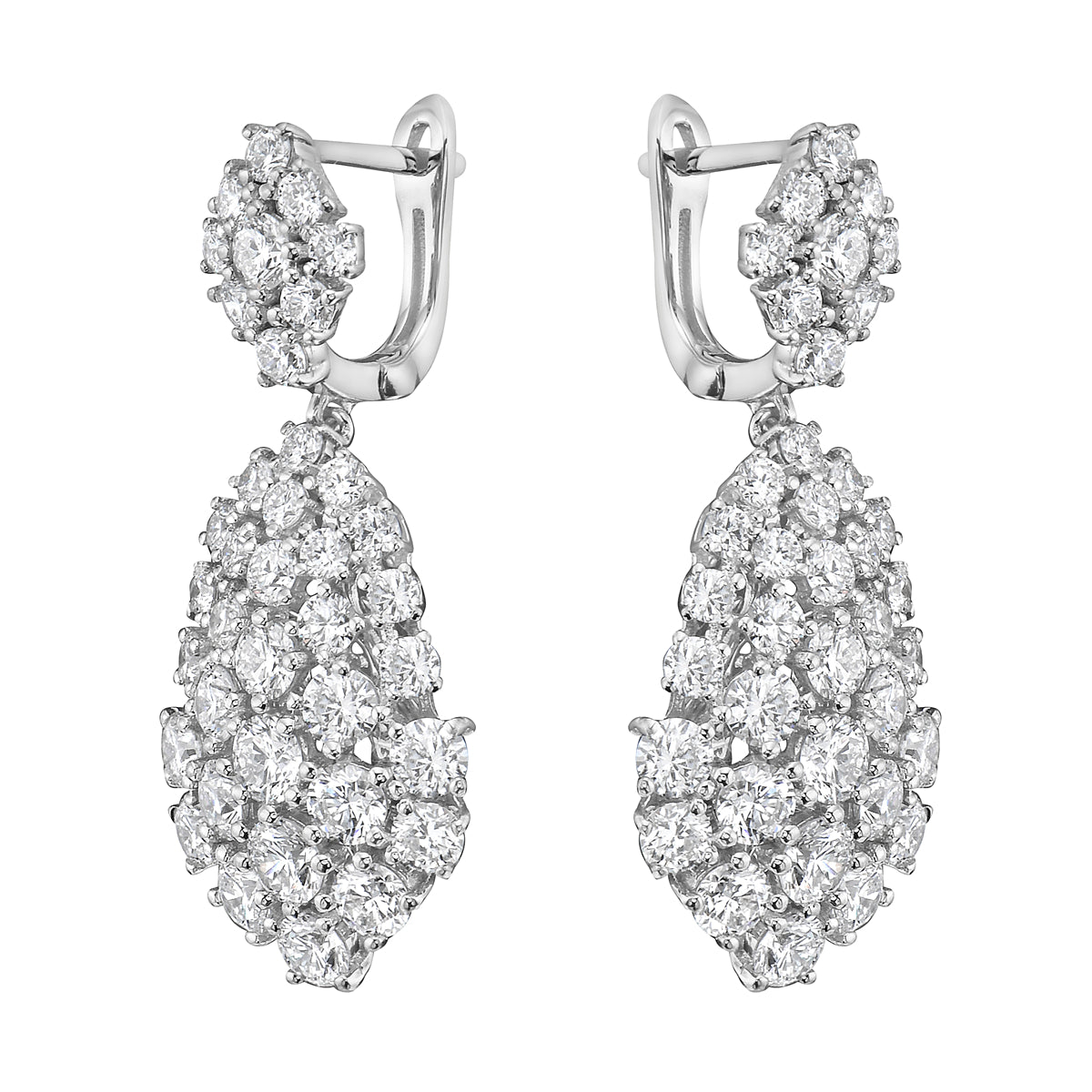 18K White Gold Diamond Earrings, 5.51ct