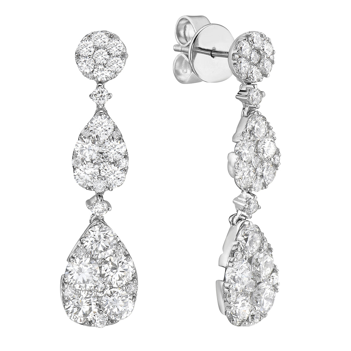 E055360 - Earrings 18KW/5.3G 10RD-1.76CT 10RD-0.67CT 58RD-0.77CT