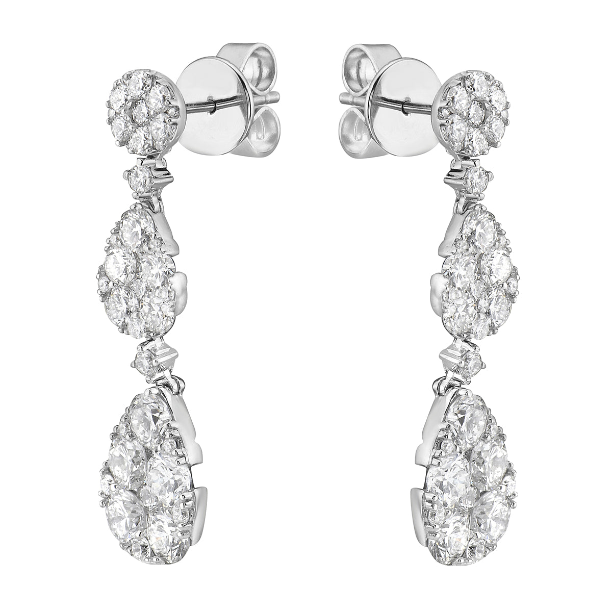 E055360 - Earrings 18KW/5.3G 10RD-1.76CT 10RD-0.67CT 58RD-0.77CT