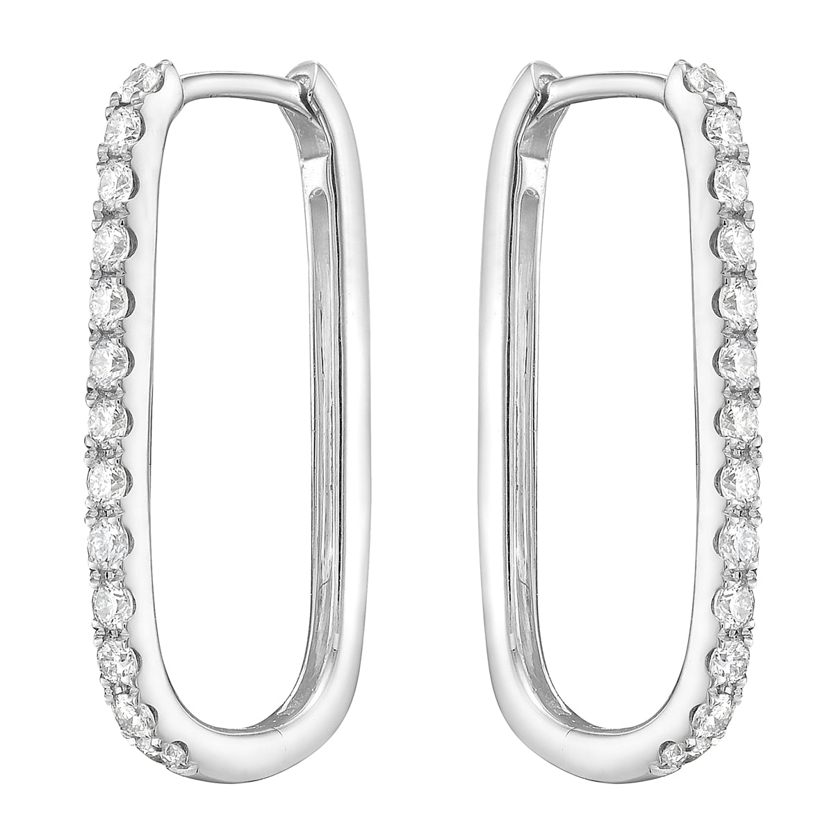 18K White Gold Diamond Earrings, 0.45ct