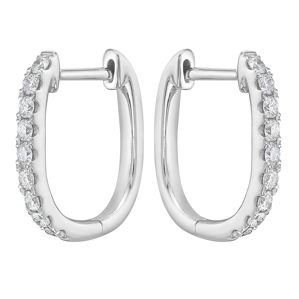 18K White Gold Diamond Earrings, 0.32ct