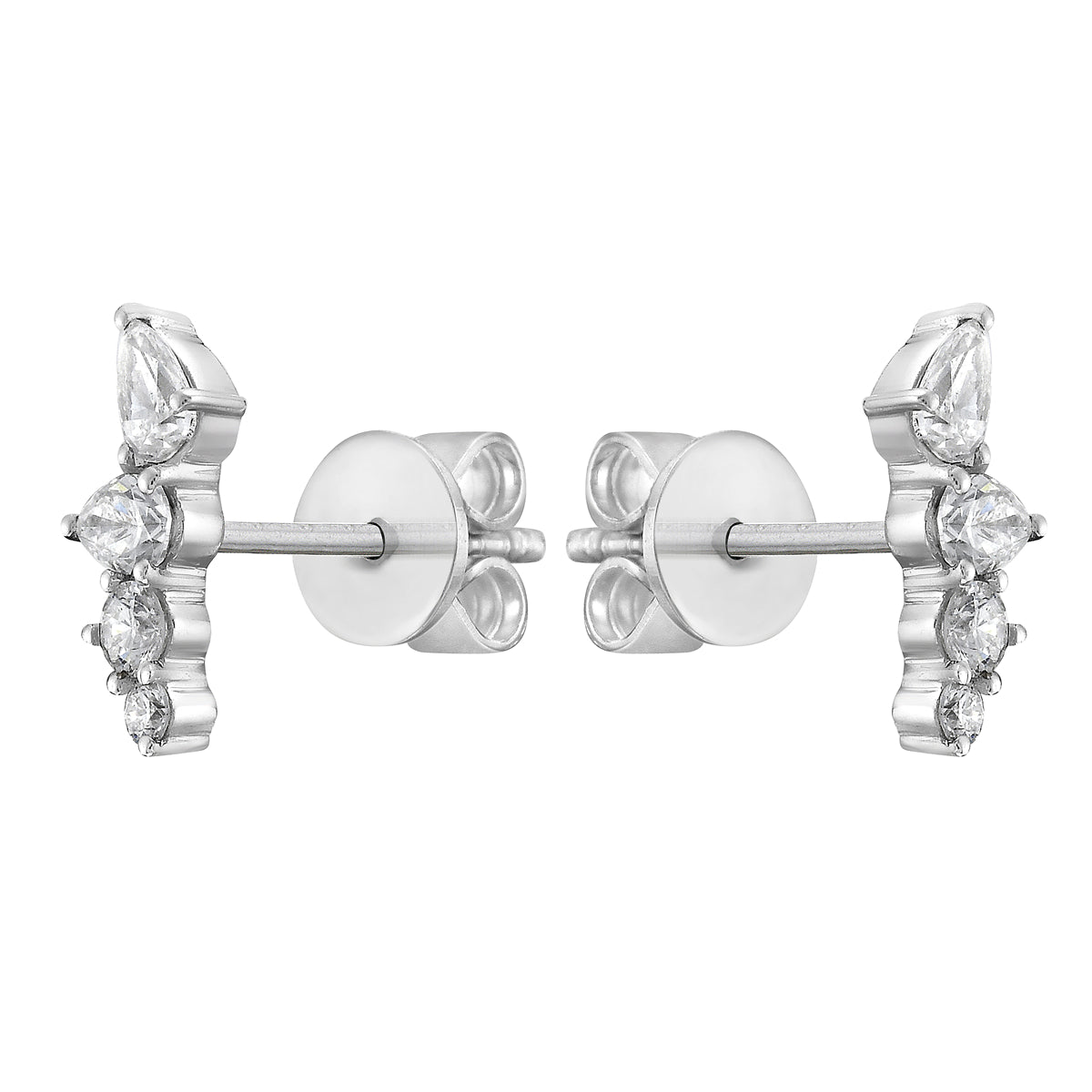 E055695 - Earrings 18KW/1.7G 4PEAR-0.43CT 4RD-0.13CT