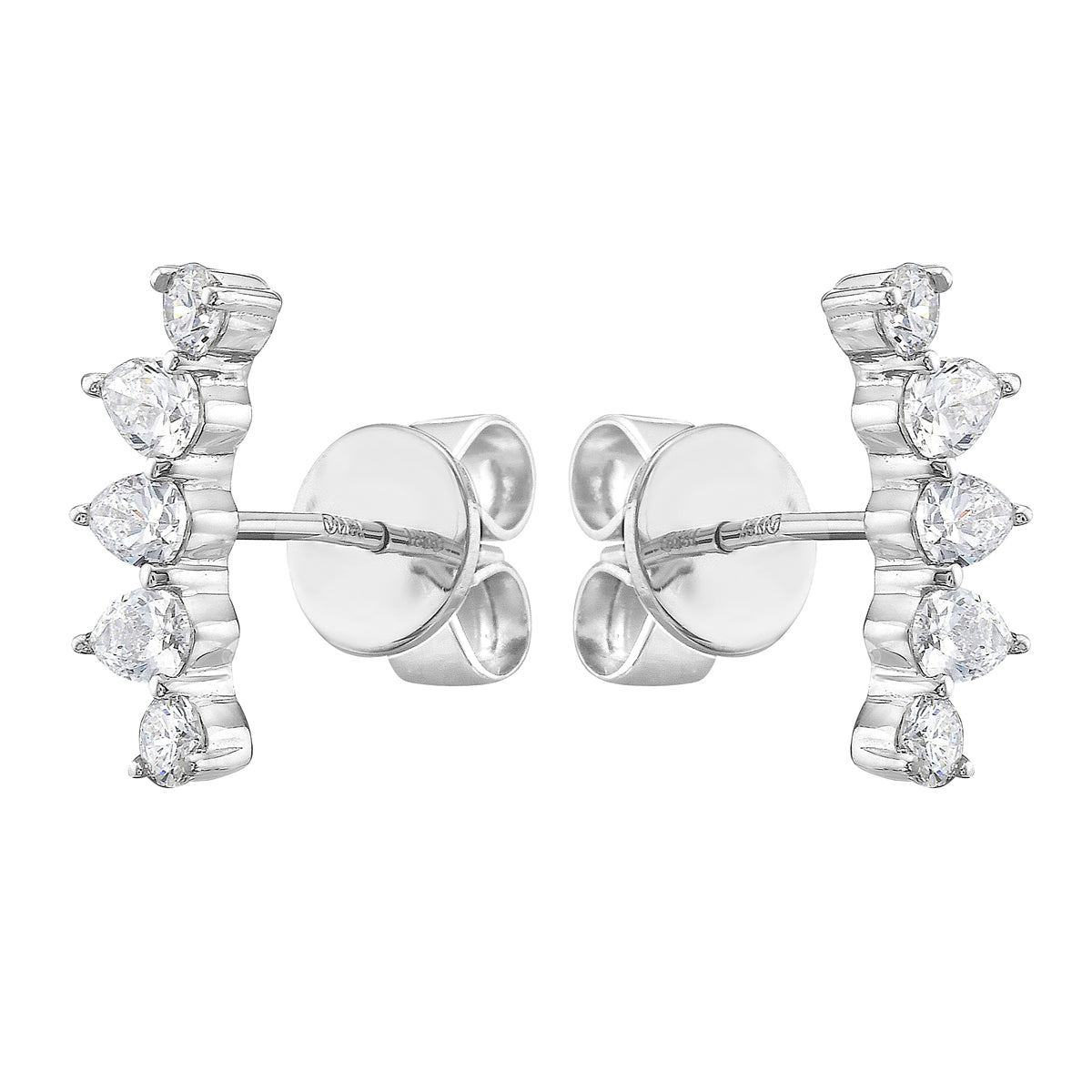 E055696 - Earrings 18KW/1.9G 6PEAR-0.56CT 4RD-0.19CT