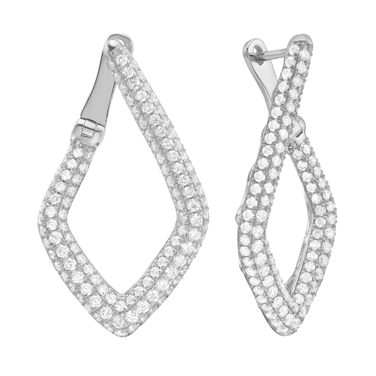 18K White Gold Diamond Earrings, 1.4ct