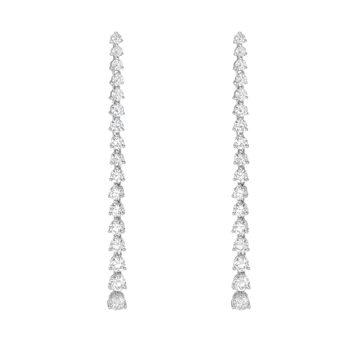 E056088 - Earrings 18KW/5.0G 16RD-1.56CT 6RD-0.90CT 12RD-0.61CT