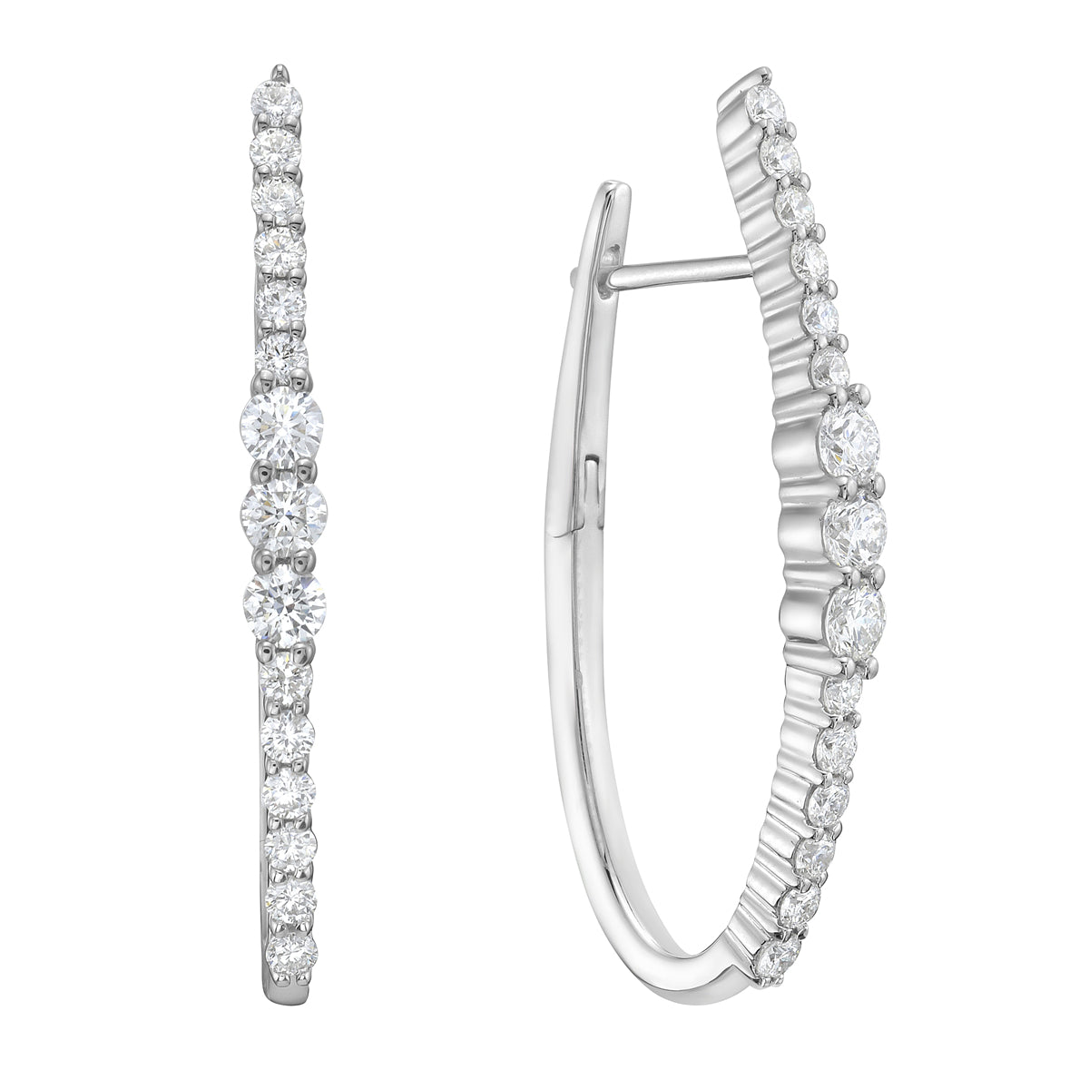 E056095 - Earrings 18KW/6.6G 6RD-0.66CT 24RD-0.68CT