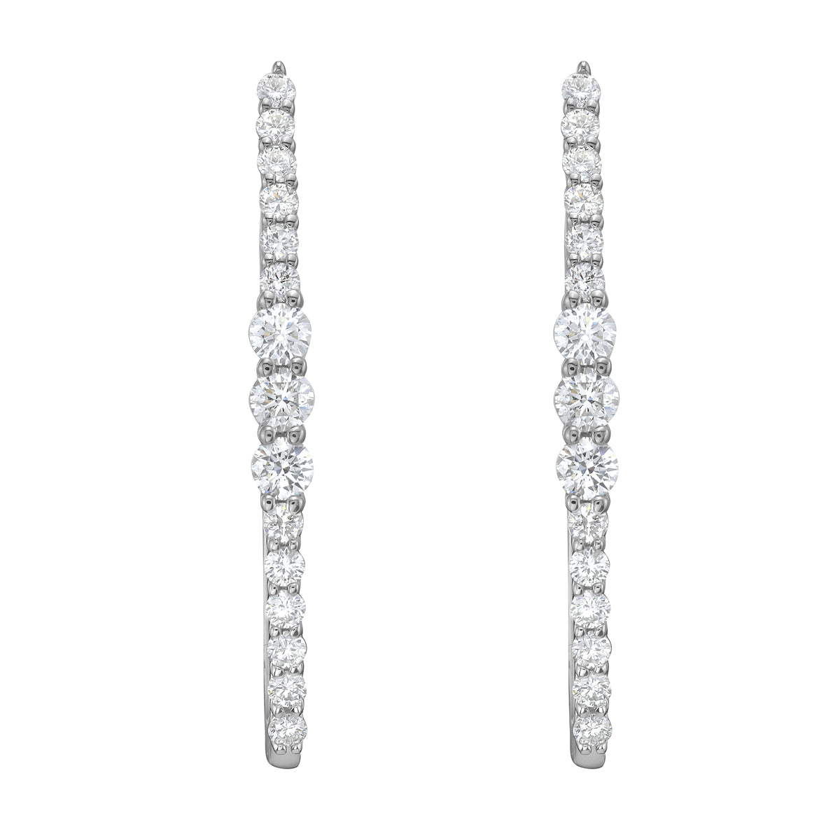18K White Gold Diamond Earrings, 1.34ct