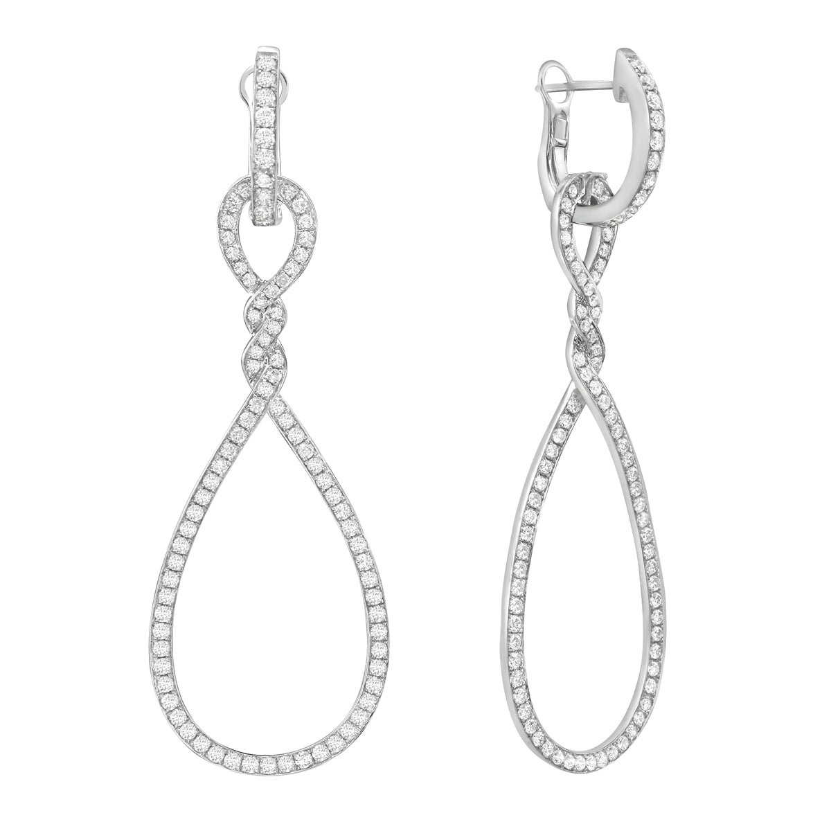 18K White Gold Diamond Earrings, 1.91ct
