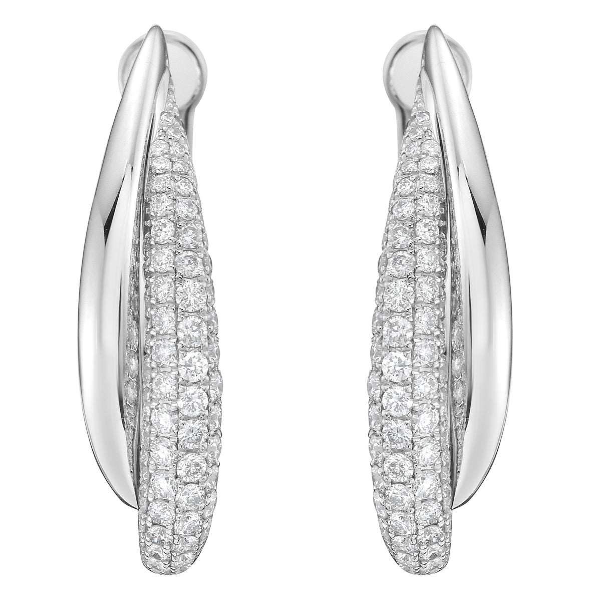 18K White Gold Diamond Earrings, 2.02ct